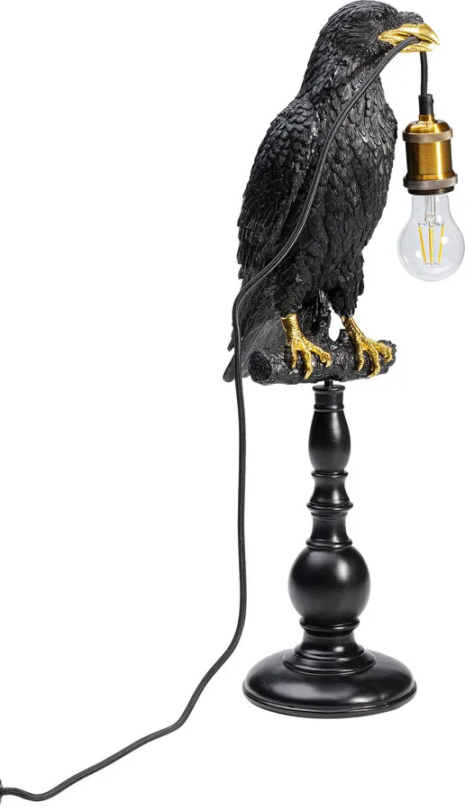 Lampa stołowa ANIMAL SITTING CROW - czarny mat