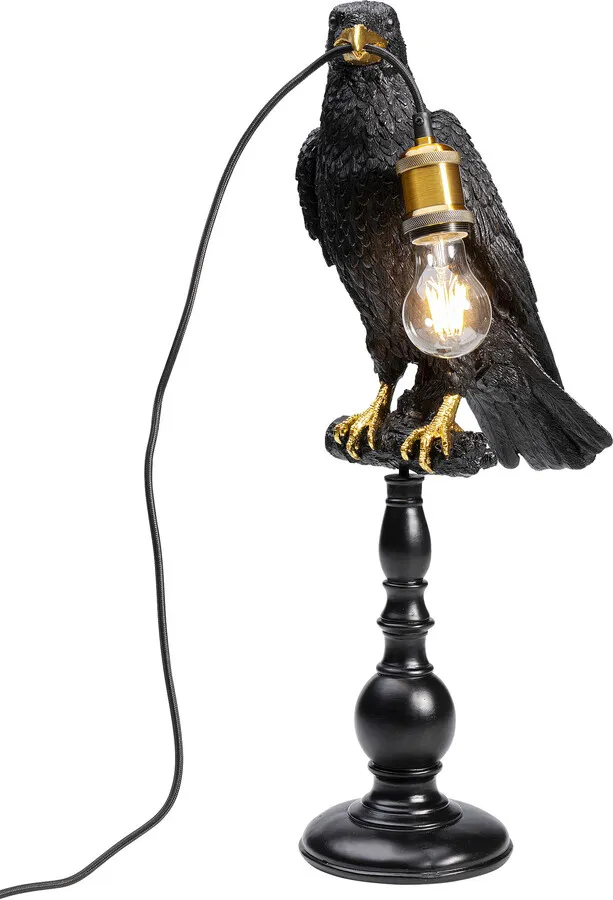 Lampa stołowa ANIMAL SITTING CROW - czarny mat