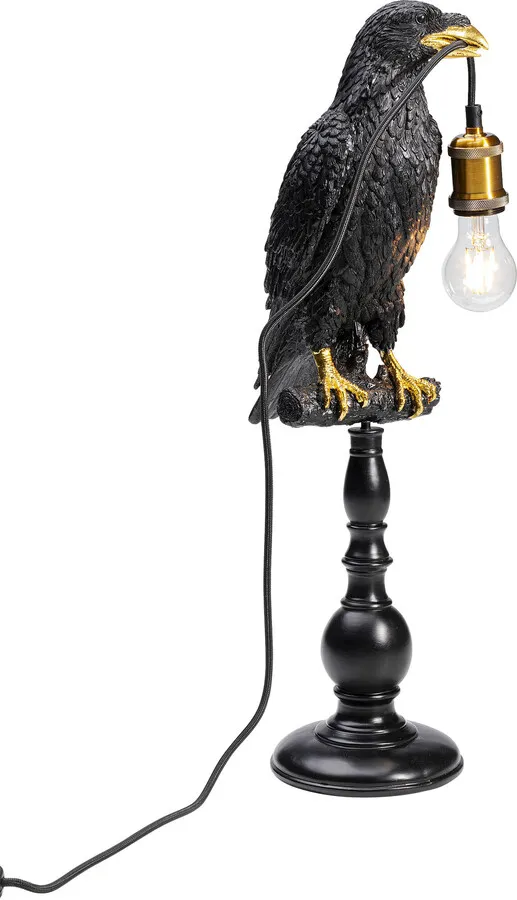 Lampa stołowa ANIMAL SITTING CROW - czarny mat