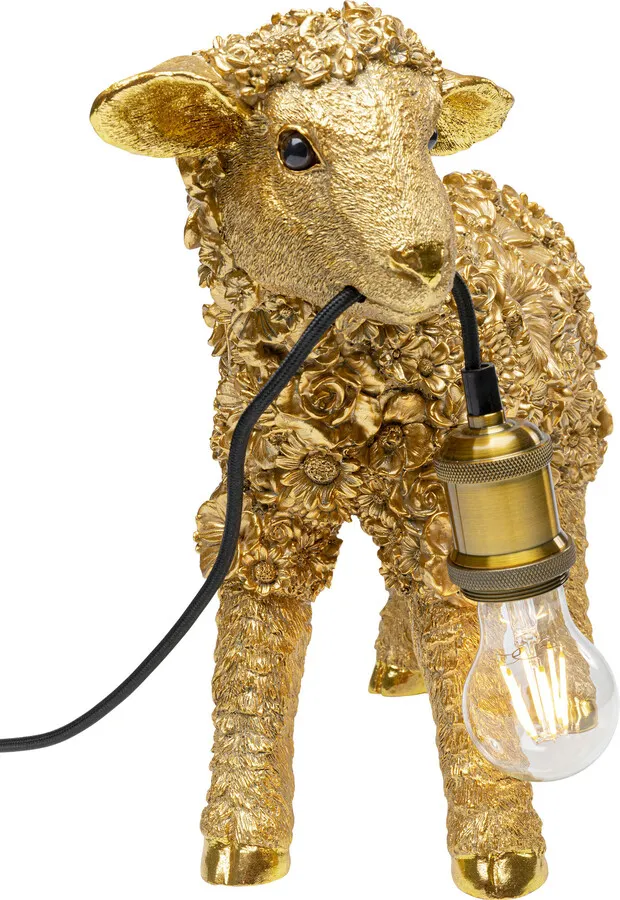 Lampa stołowa ANIMAL FLOWER SHEEP - złoty