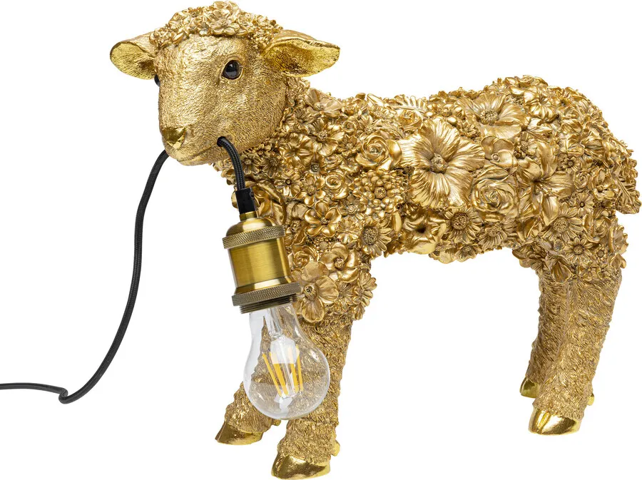 Lampa stołowa ANIMAL FLOWER SHEEP - złoty