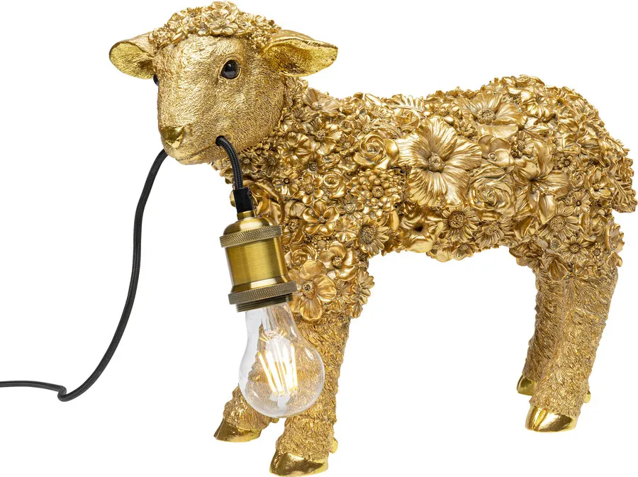 Lampa stołowa ANIMAL FLOWER SHEEP - złoty