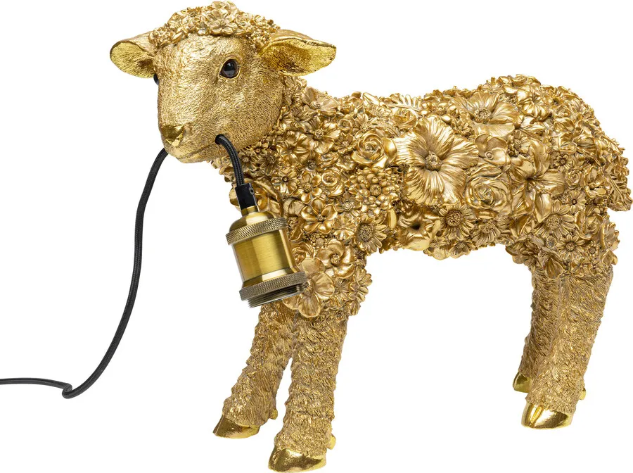 Lampa stołowa ANIMAL FLOWER SHEEP - złoty