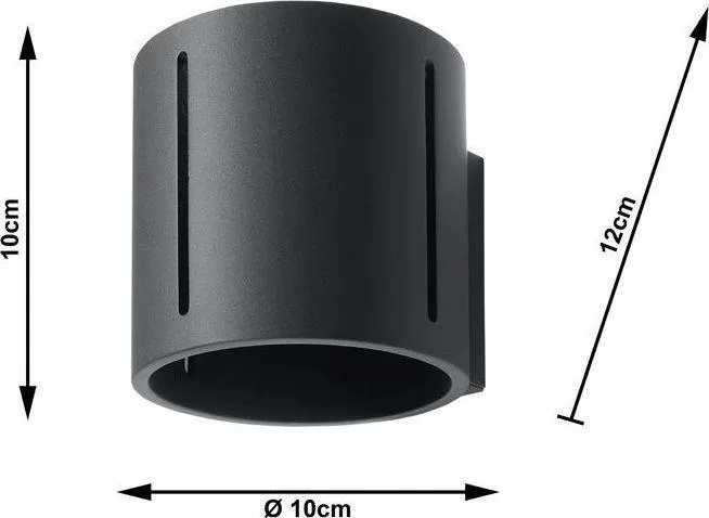 Kinkiet aluminiowy czarny 10 cm