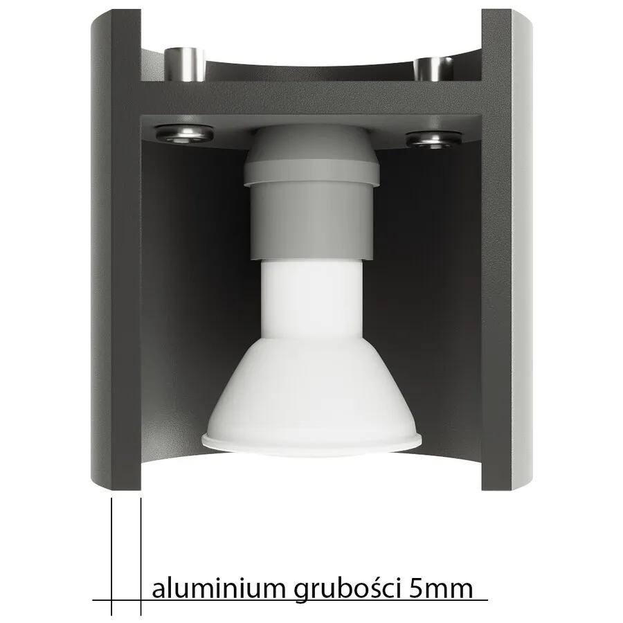 Kinkiet aluminiowy czarny 10 cm