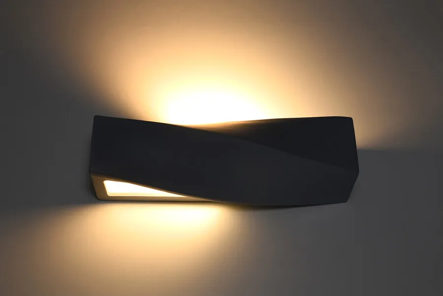 Kinkiet ceramiczny czarny 42x11 cm