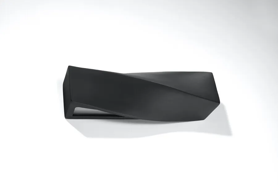 Kinkiet ceramiczny czarny 42x11 cm