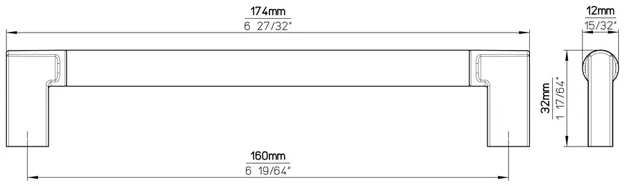 Uchwyt 2457 - efekt matowej stali szlachetnej / rozstaw 160 mm