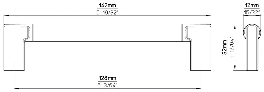 Uchwyt 2457 - czarny matowy / rozstaw 128 mm
