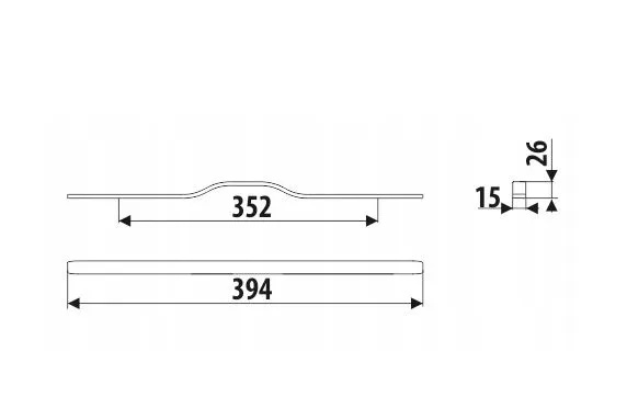 Uchwyt meblowy UA130 - szarobeżowy / rozstaw 352 mm