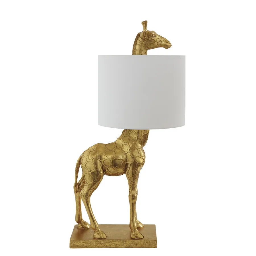 Lampa stołowa żyrafa SILAS - złoty/biały
