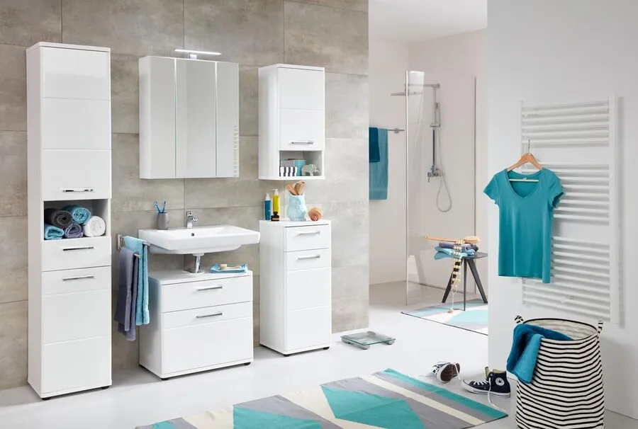 Słupek łazienkowy lewy/prawy MONTE Bathroom - biały połysk