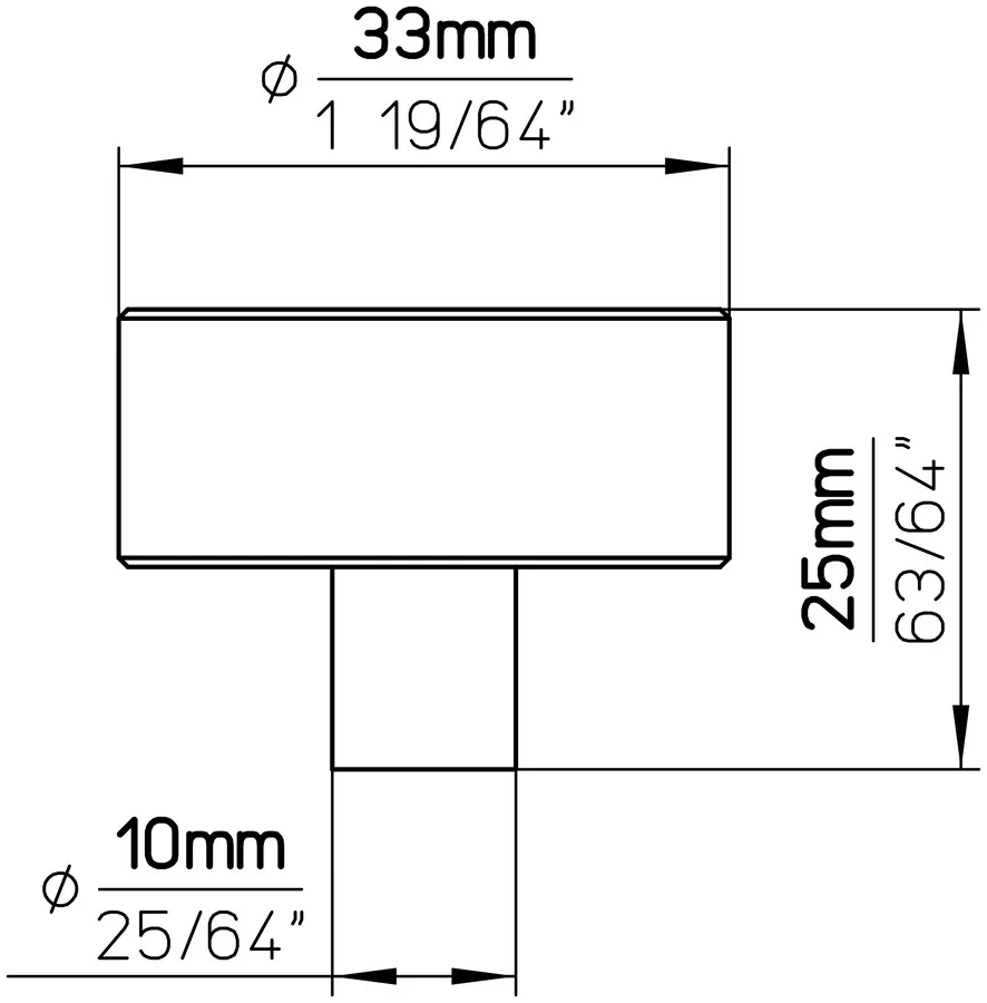 Gałka 2508 - mosiądz antyczny / fi 33 mm