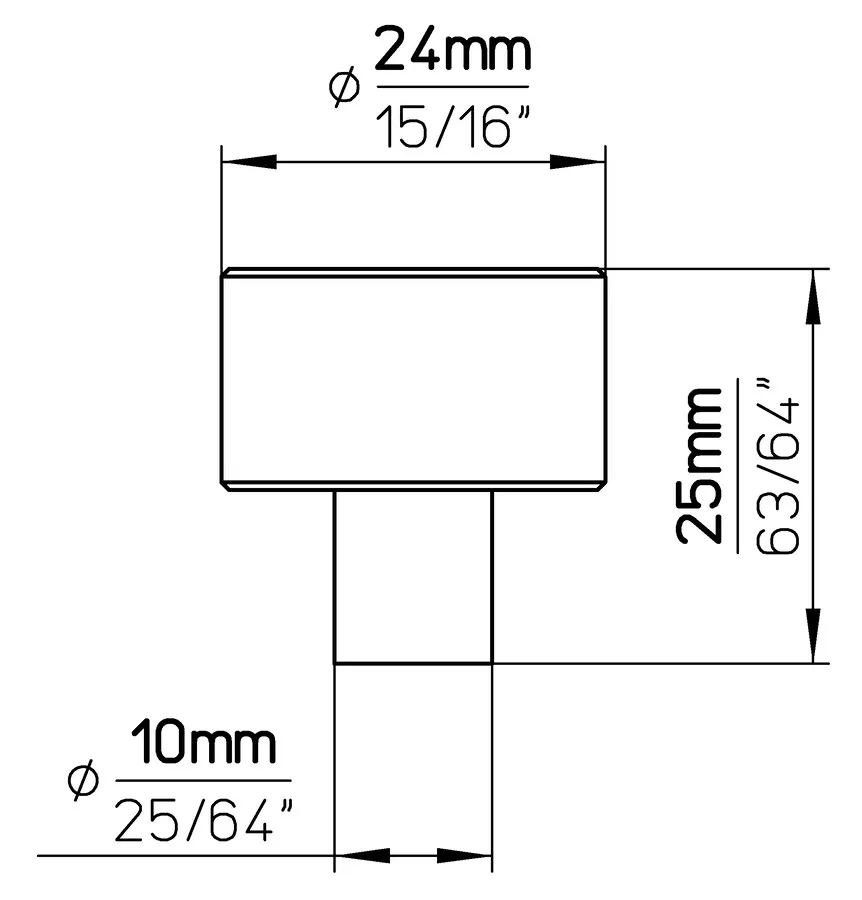 Gałka 2508 -  czarny mat / fi 24 mm