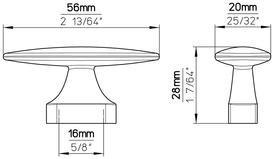 Gałka 2441 - antracyt połysk / 56 mm
