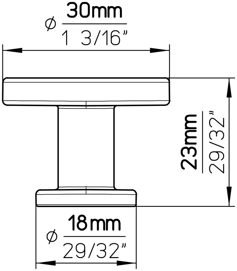 Gałka 2505 - czarny mat / fi 30 mm