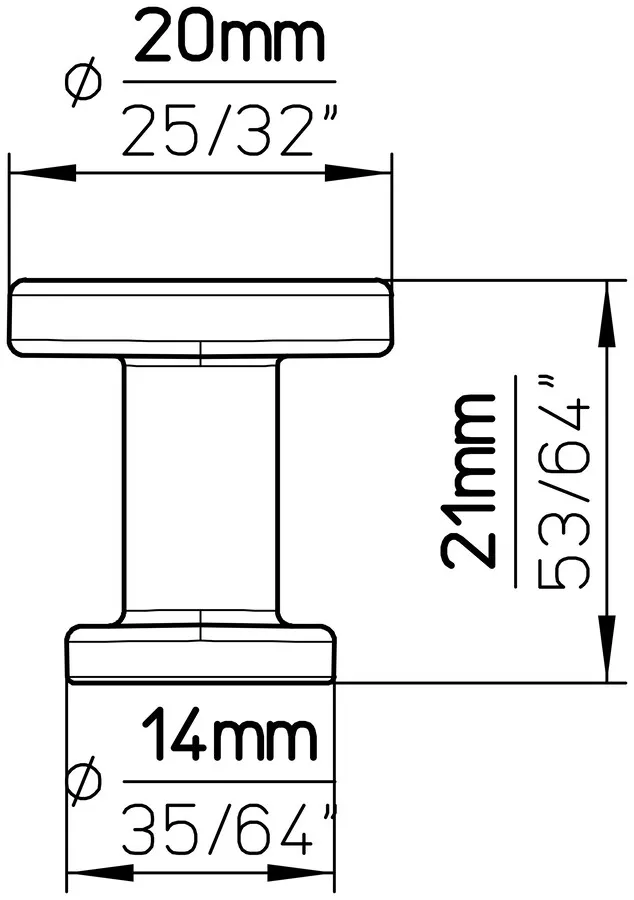 Gałka 2505 - czarny mat / fi 20 mm