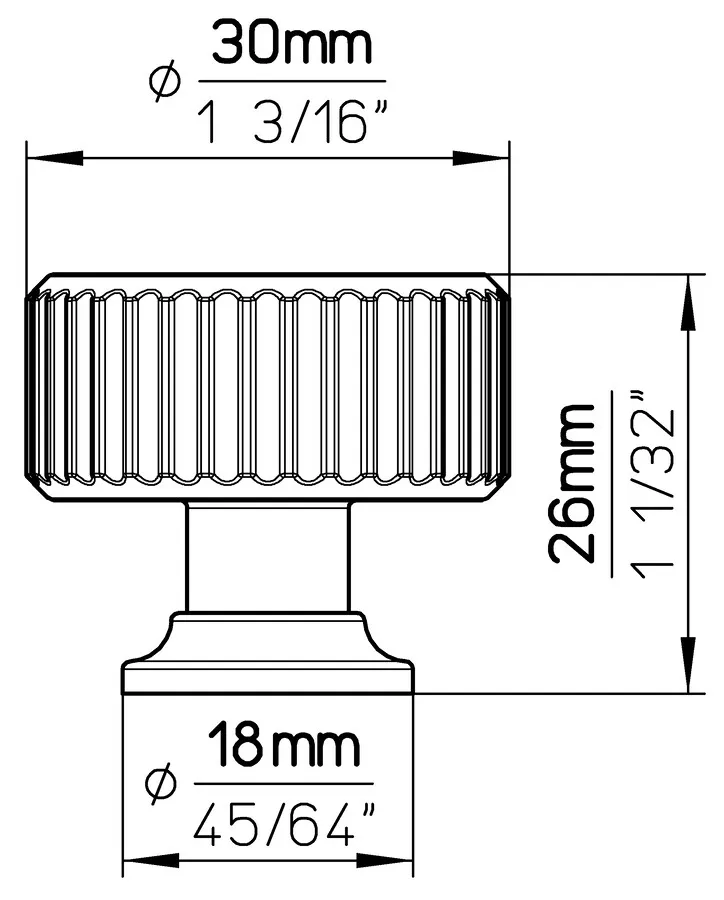 Gałka 2596 - czarny mat / fi 30 mm