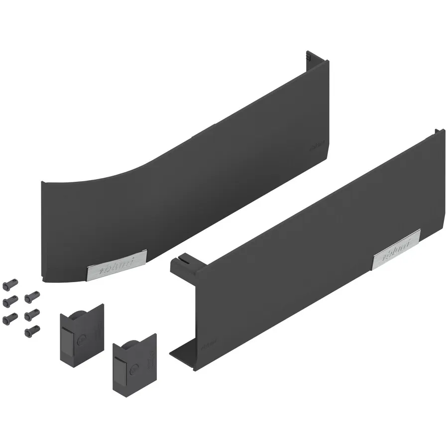 Zestaw zaślepek AVENTOS HF/HS/HL TOP (włącznie z włącznik do nawiercania, kompl.), gładki, prawy+lewy, do SERVO-DRIVE+ciemnoszary/inox*P/U: 1