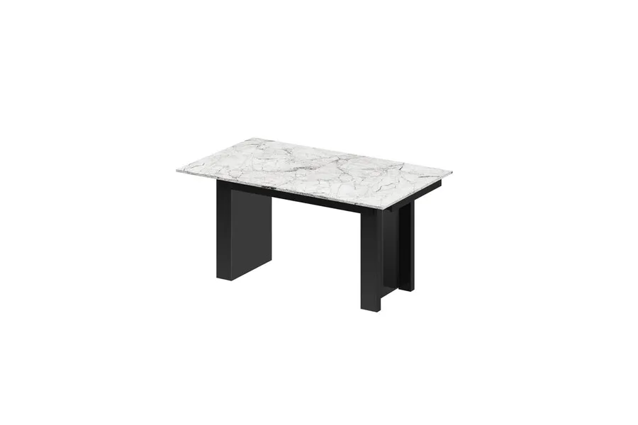 Stół rozkładany MAGRO 170/410x100 - venatino white połysk/czarny połysk