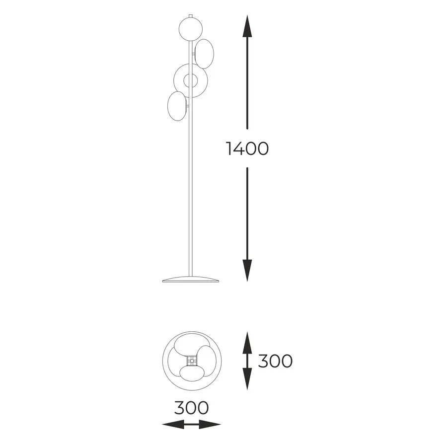 Lampa podłogowa OMI 1176 - czarny