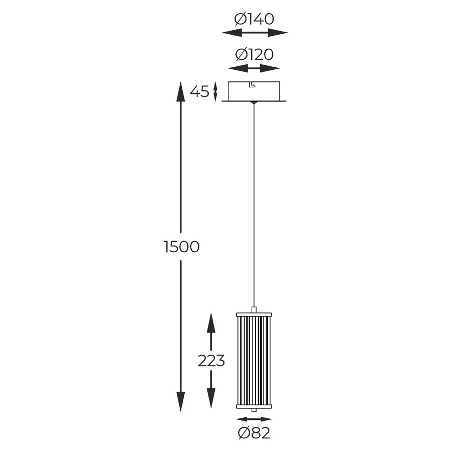 Lampa wisząca CALLY MD3147-1A-3GT - złoty