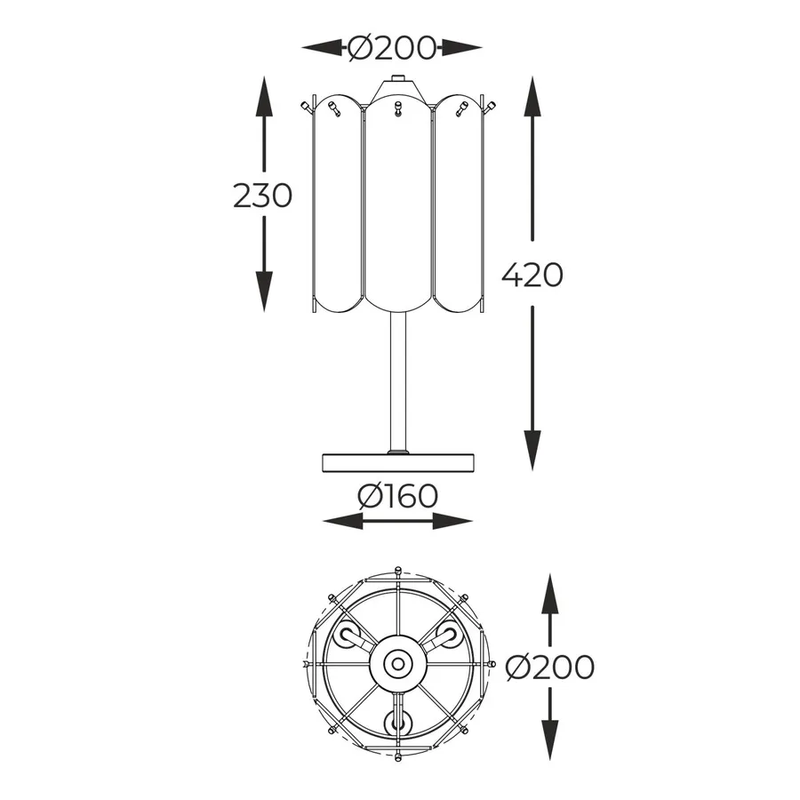 Lampa stołowa NIRA MT3523-3S-EBCN - czarny
