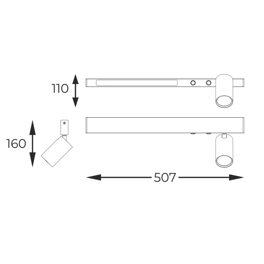 Kinkiet MANNARI W230757202 - czarny