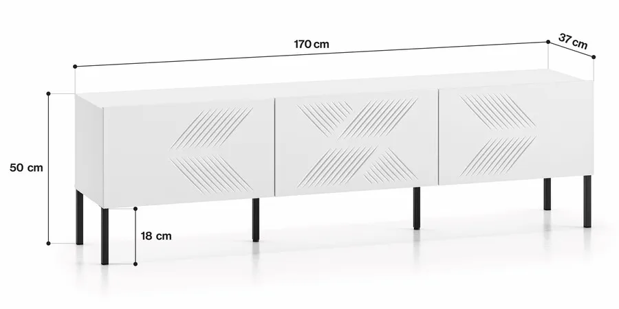 Szafka RTV CLEARING 04 - biały mat/czarny