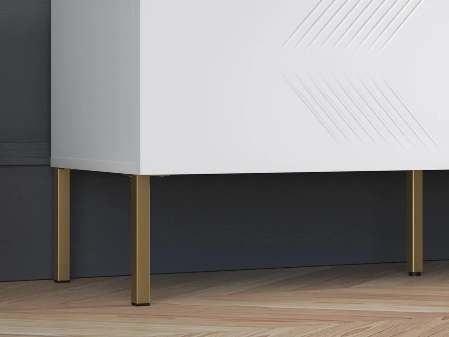 Szafka RTV CLEARING 04 - biały mat/złoty