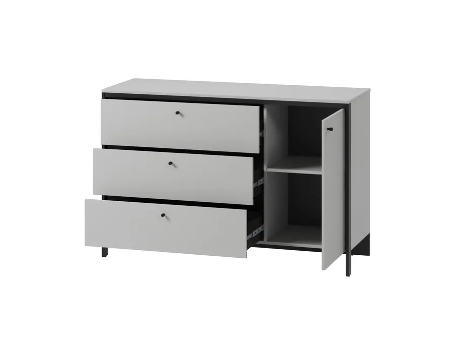 Komoda 1-drzwiowa GRIS GS-04 - szary/czarny