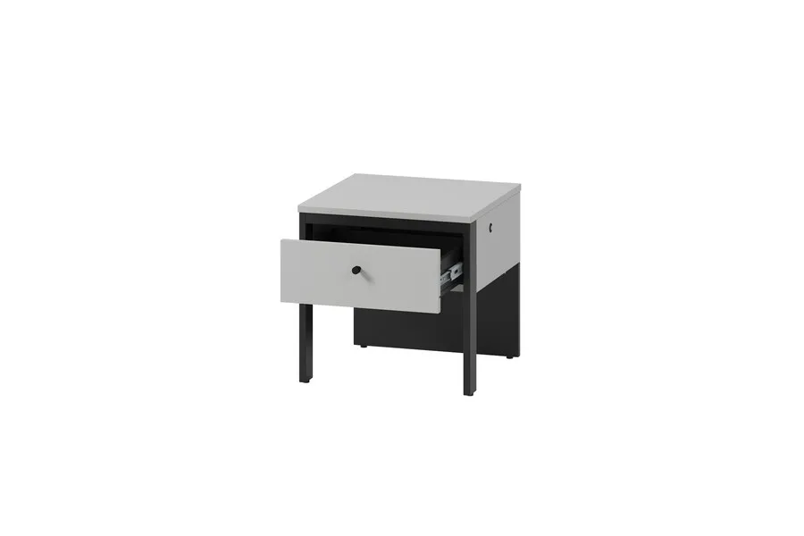 Szafka nocna z szufladą GRIS GS-05 - szary/czarny
