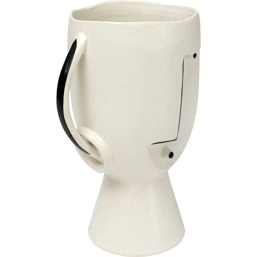 Wazon z uchwytami FACE POT 30 - biały