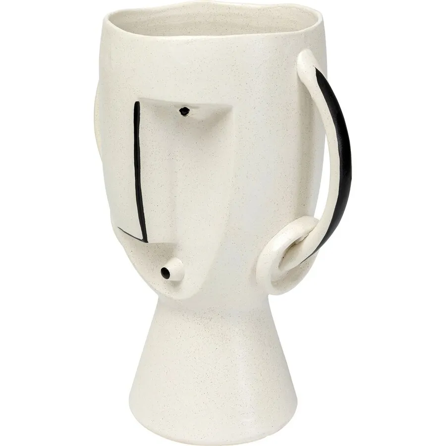 Wazon z uchwytami FACE POT 30 - biały