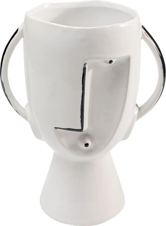 Wazon z uchwytami FACE POT 30 - biały