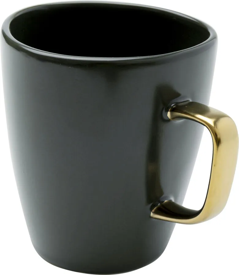 Kubek z uchwytem VIBRATIONS 380 ml - ciemnozielony/złoty