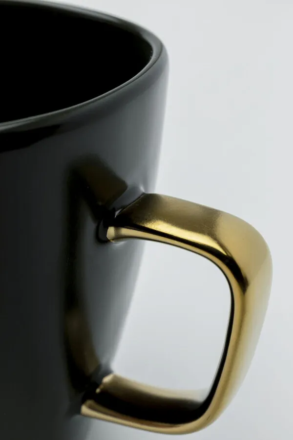 Kubek z uchwytem VIBRATIONS 380 ml - ciemnozielony/złoty