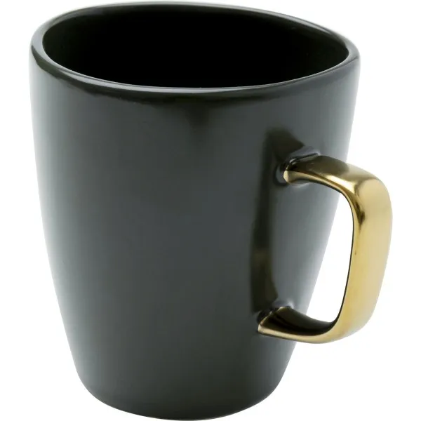 Kubek z uchwytem VIBRATIONS 380 ml - ciemnozielony/złoty