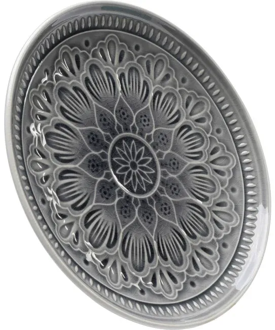 Talerz deserowy SICILIA MANDALA - szary