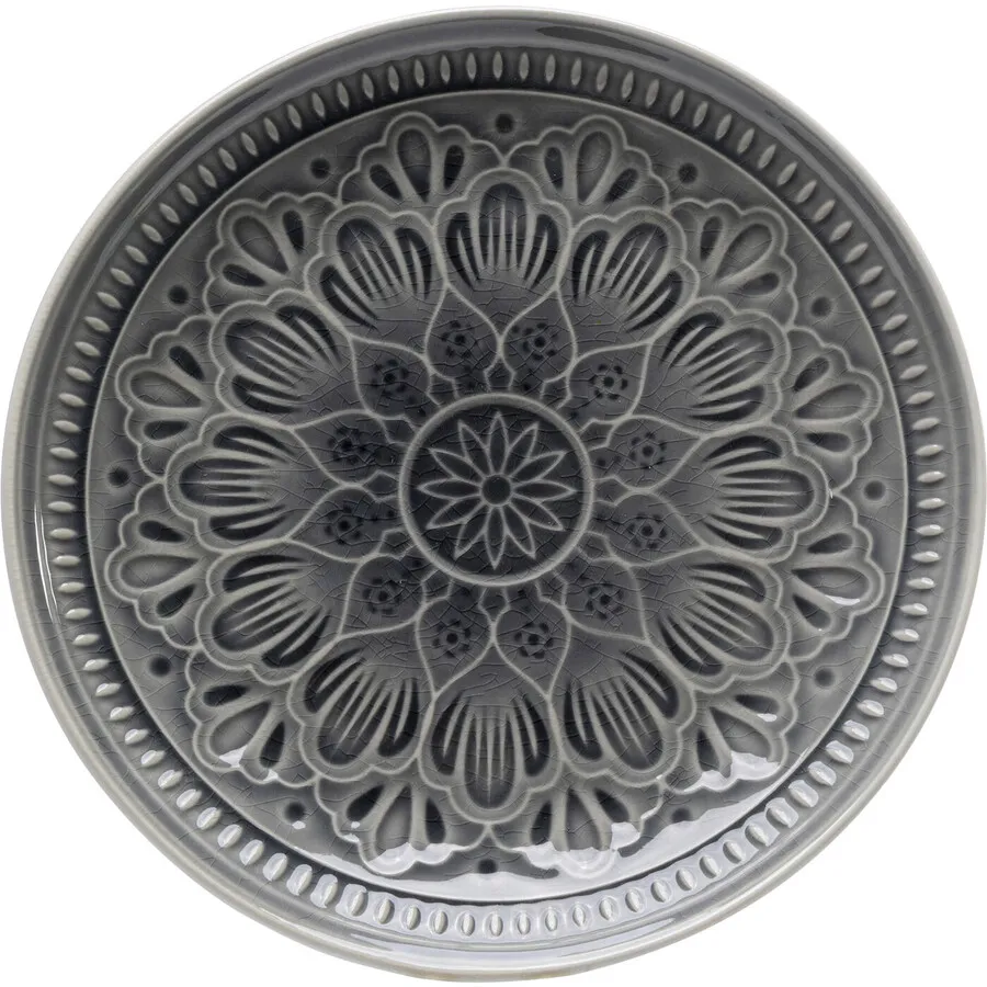 Talerz deserowy SICILIA MANDALA - szary