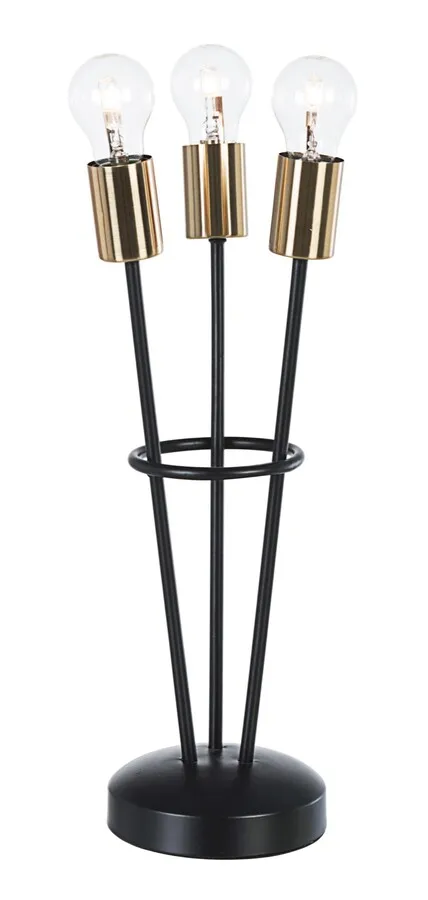 Lampa stołowa FIACCOLA - czarny/złoty