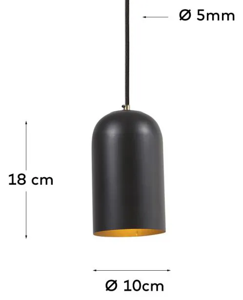 Lampa wisząca metalowa EULOGIA - czarny
