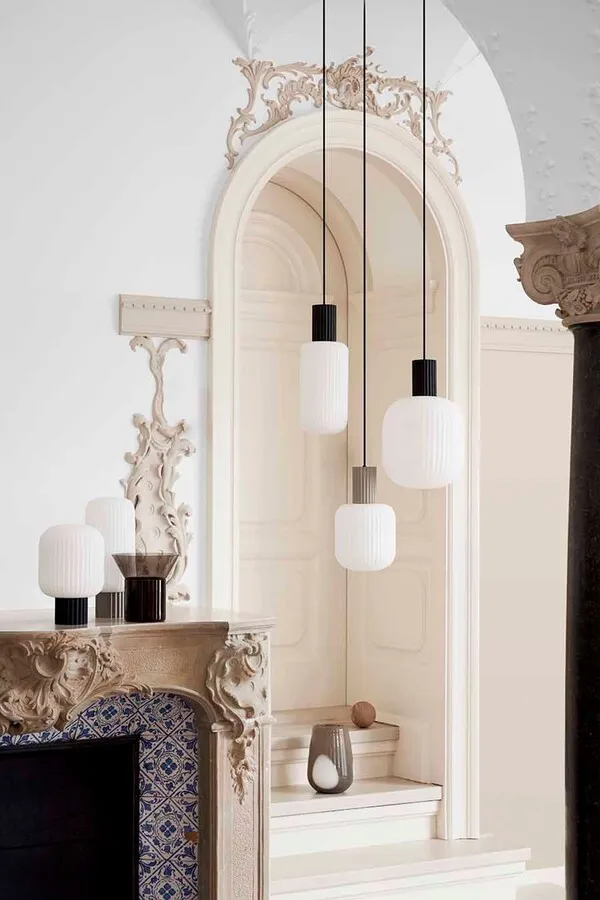 Lampa wisząca LOLLY - biały/czarny