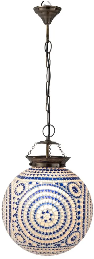 Lampa wisząca EKI MOSAI B 35 cm - biało-niebieski