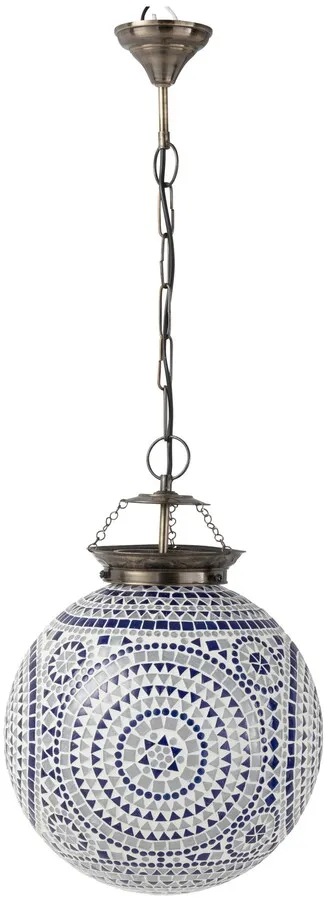 Lampa wisząca EKI MOSAI B 35 cm - biało-niebieski