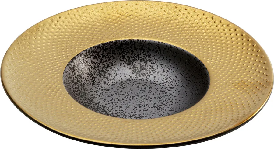 Talerz głęboki DIVA 22 cm - złoty/czarny