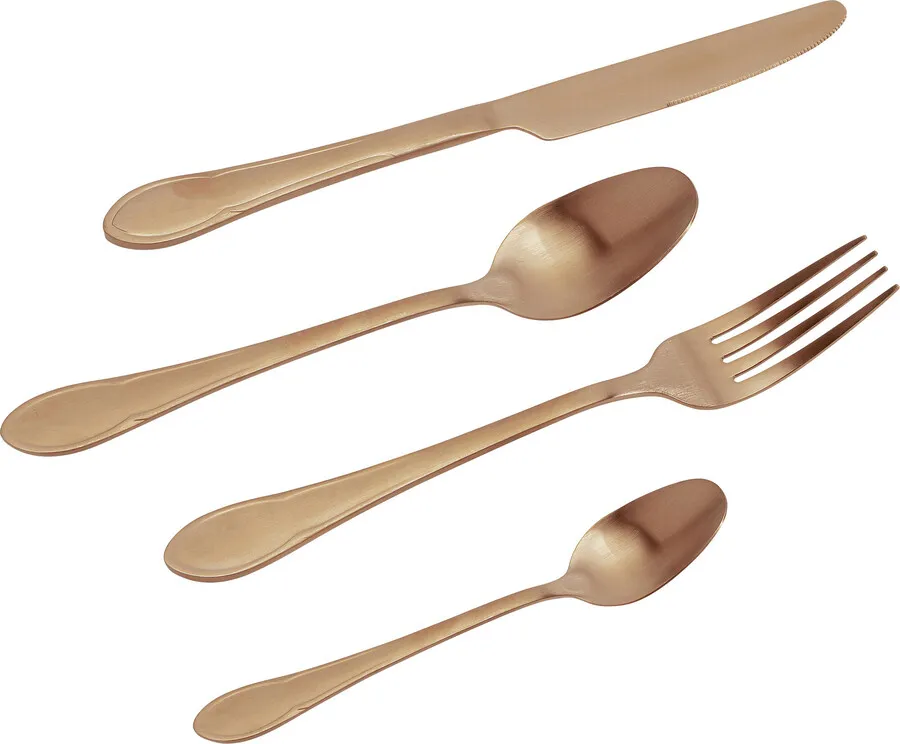 Zestaw 16 sztućców CUCINA - miedziany mat