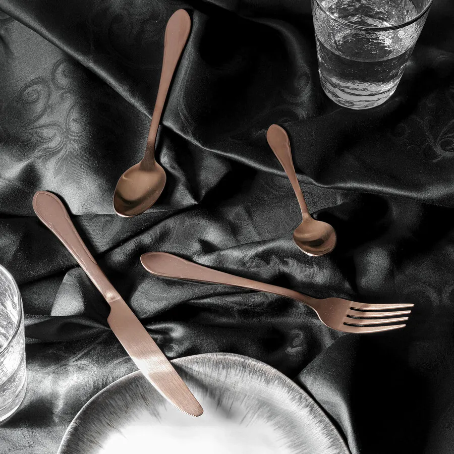 Zestaw 16 sztućców CUCINA - miedziany mat