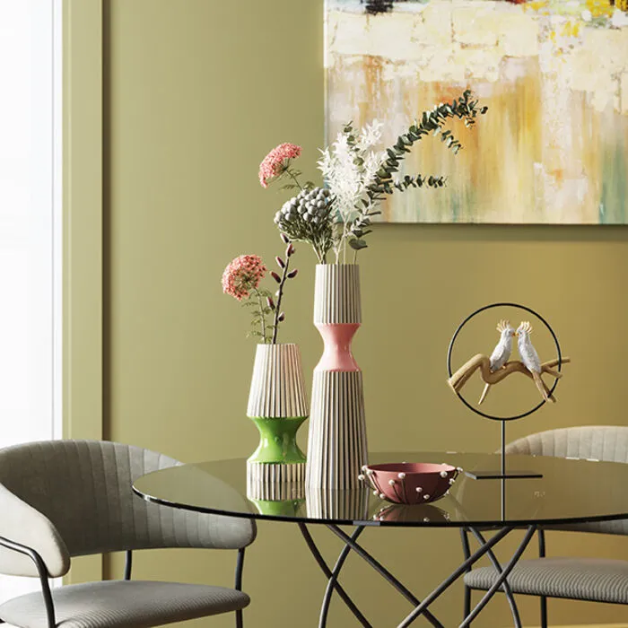 Wazon z porcelany CALABRIA GREEN - biało-czarny/zielony