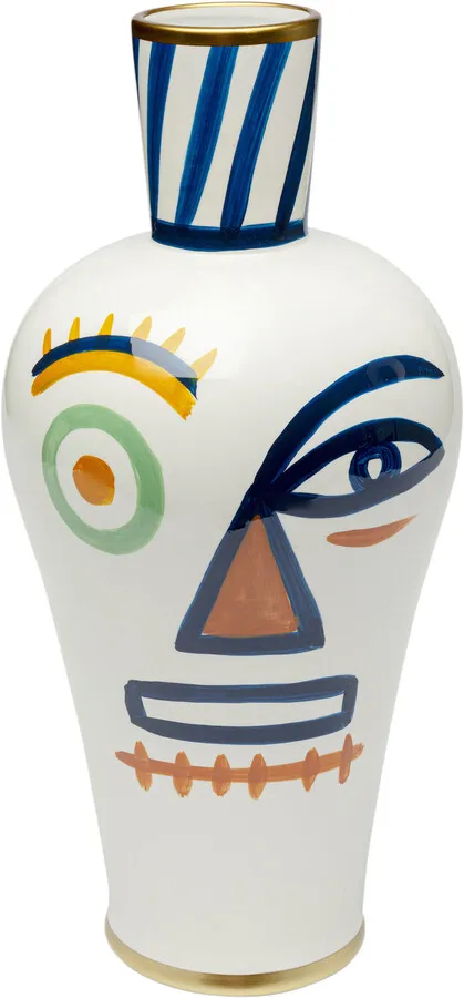 Wazon z porcelany TWO FACE - biały/wielokolorowy